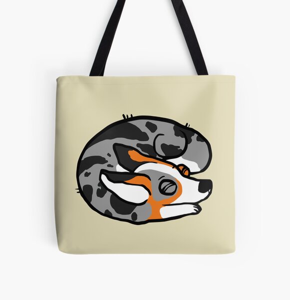 Sleeping Cardigan Corgi - Blue Merle Allover-Print Tote Bag