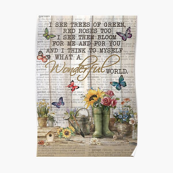 Póster «Pallet Garden Butterfly También veo árboles de rosas rojas