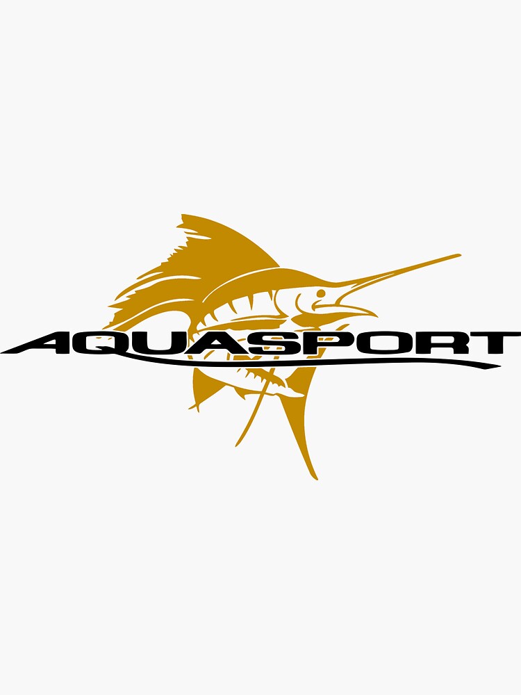 Aquasport Boat Fishing Yachts Logo Sticker for Sale by kamikembali