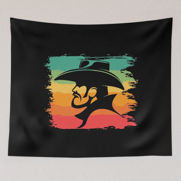 Item preview, Cowboy head retro sunset  designed and sold by Trantor-Tees.