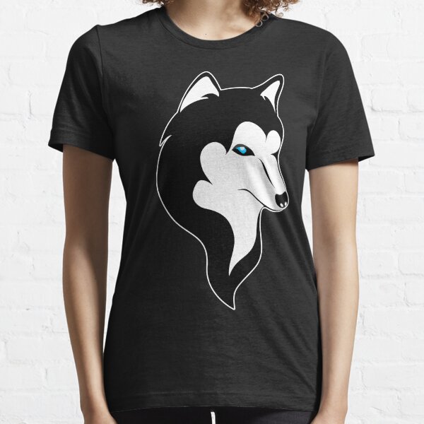 Süßer Husky Comic Style schwarz weiß Essential T-Shirt