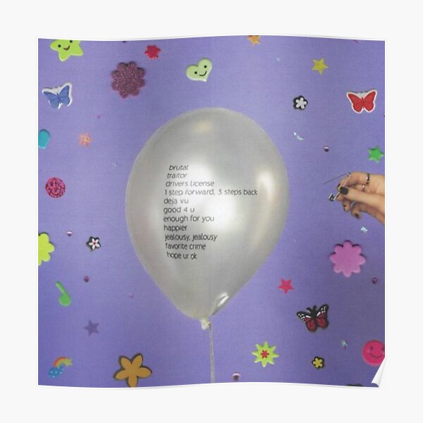 Liste des titres de l'album Sour d'Olivia Rodrigo Poster