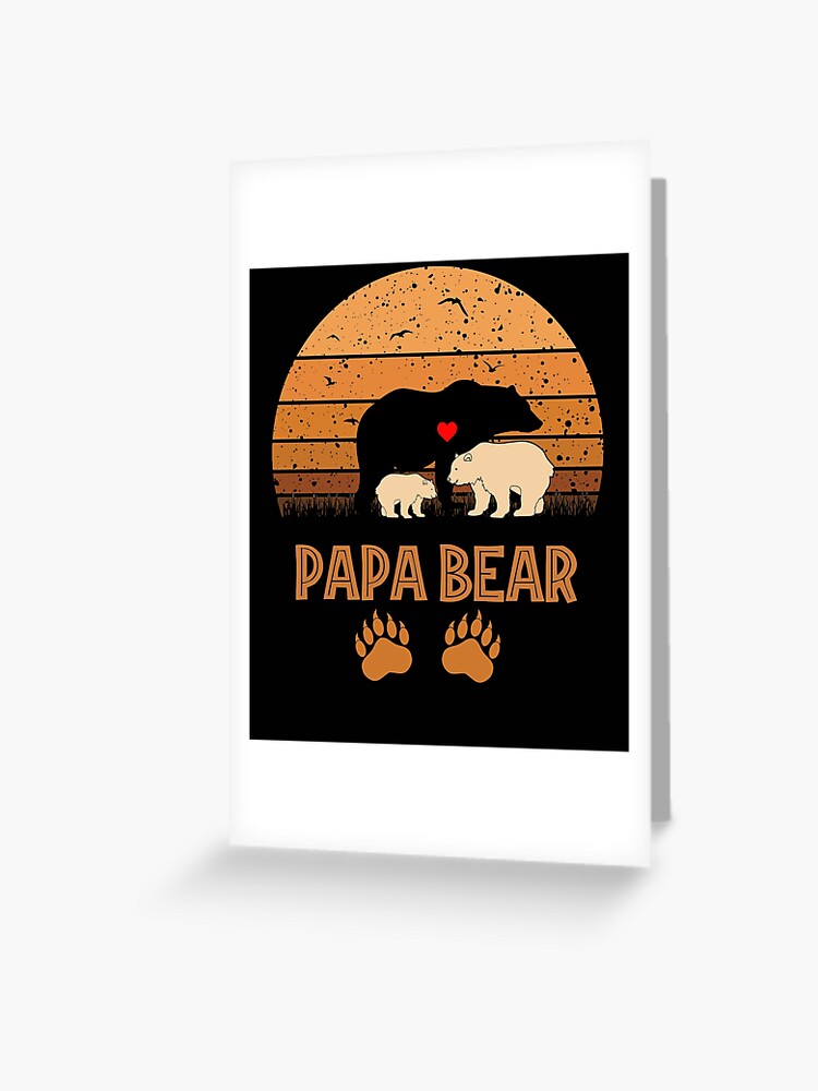 Tarjetas de felicitación «Día del padre Papa Bear Heart Vintage día del  padre, hecho a mano, algodón,» de NikkiRhodess202 | Redbubble