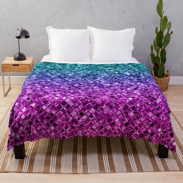 Artikelvorschau, Blaugrün lila rosa Farbverlauf Faux Sparkly Pailletten entworfen und verkauft von WOW TeesAndThings.