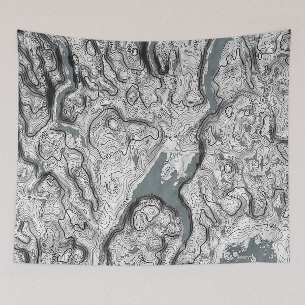 Item preview, Contour Map of the Oslo Region designed and sold by Henrik Gulliksen Schüller.