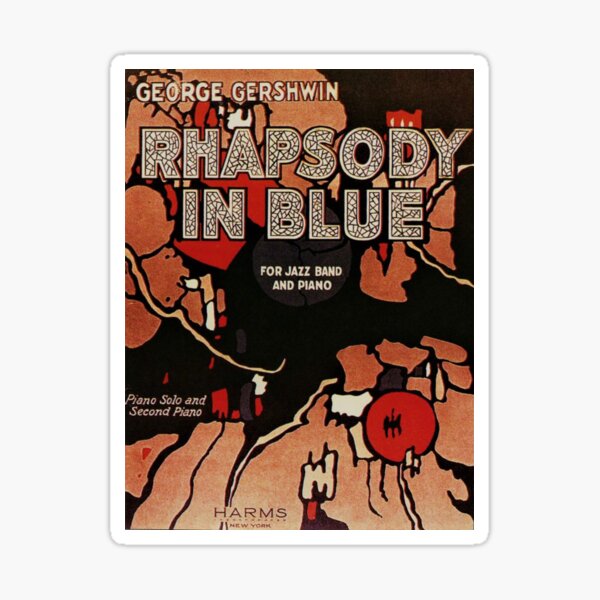Rhapsody in Blue by George Gershwin, Original Sheet Music, 1924 Sticker