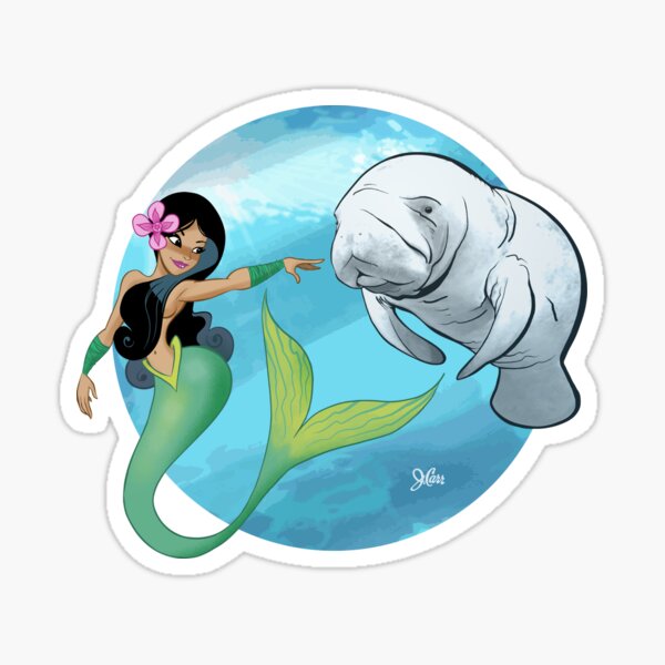 The Mermaid and the Manatee! Sticker