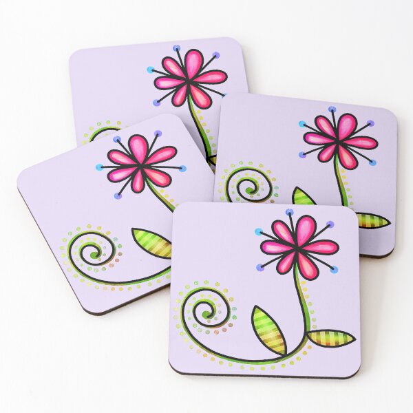 Item preview, Hand Drawn Doodle Watercolor Flowers designed and sold by GeeHanz.