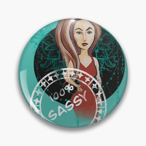 Item preview, Sassy lady with mandala in red and aqua designed and sold by Pachionart.