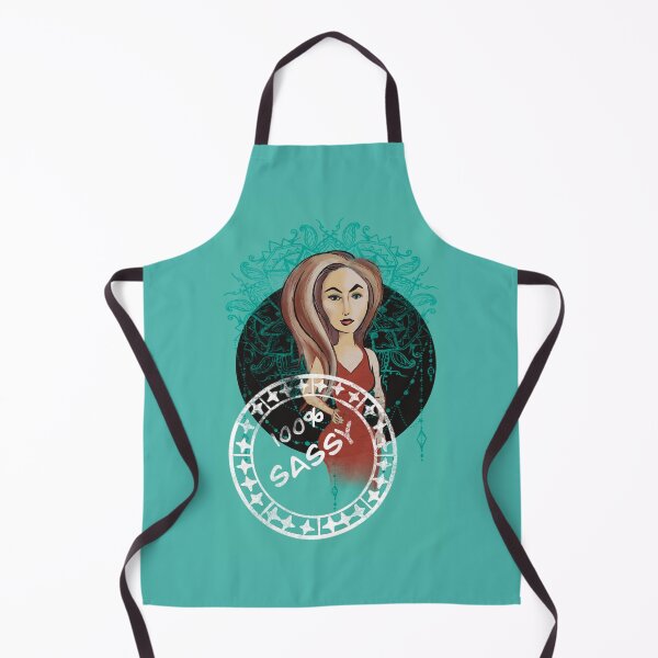Item preview, Sassy lady with mandala in red and aqua designed and sold by Pachionart.