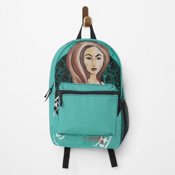 Item preview, Sassy lady with mandala in red and aqua designed and sold by Pachionart.