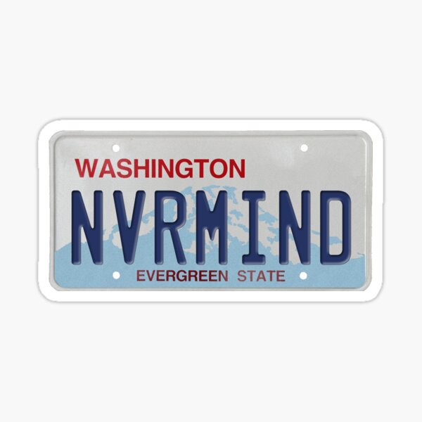 Vista previa del artículo con la obra «Matrícula del estado de Washington NVRMIND», diseñado y vendido por RustBucketArt.