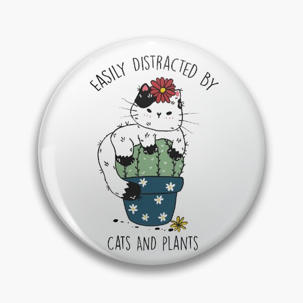 Item preview, easily distracted by cats and plants - cat - cactus designed and sold by Ashi17.