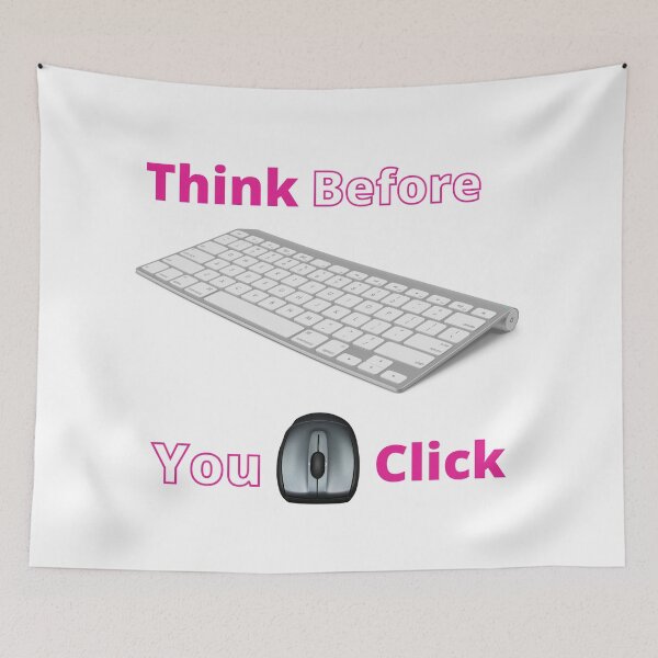 Item preview, Think Before You Click Pink And White T-Shirts And Clothing's designed and sold by bfadul.
