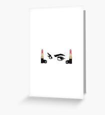 Make-Up- Lipstick And Eyes Greeting Card
