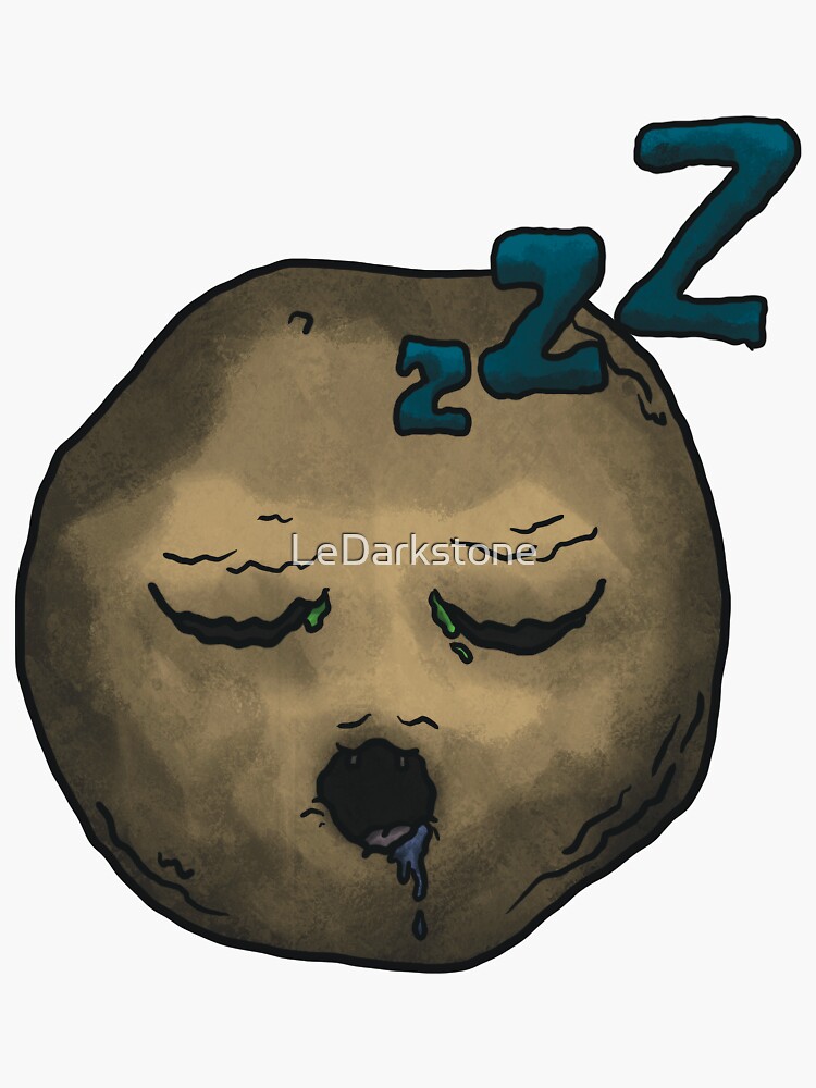 Thumbnail 3 of 3, Sticker, Ugly Sleeping Face Emoji designed and sold by LeDarkstone.
