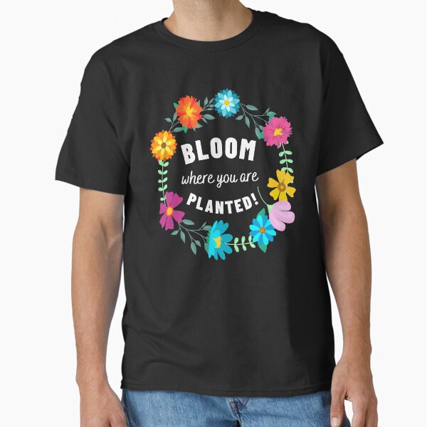 Item preview, Bloom where you are planted white text (in colorful flower circle) designed and sold by Chantelle  Spies.