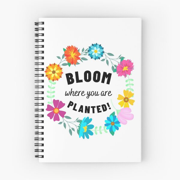 Item preview, Bloom where you are planted black text (in colorful flower circle) designed and sold by Chantelle  Spies.