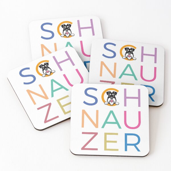 Item preview, Multicoloured letters with silver and black schnauzer dog designed and sold by Buzby Bluebeard.