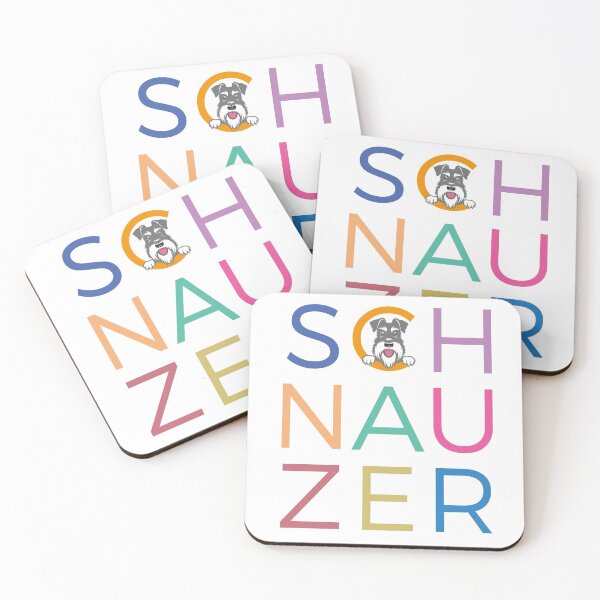 Item preview, Multicoloured letters with salt and pepper schnauzer dog designed and sold by Buzby Bluebeard.