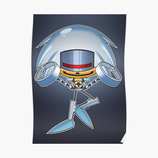  silver sonic prototype chibi poster for sale by mobianmonster redbubble