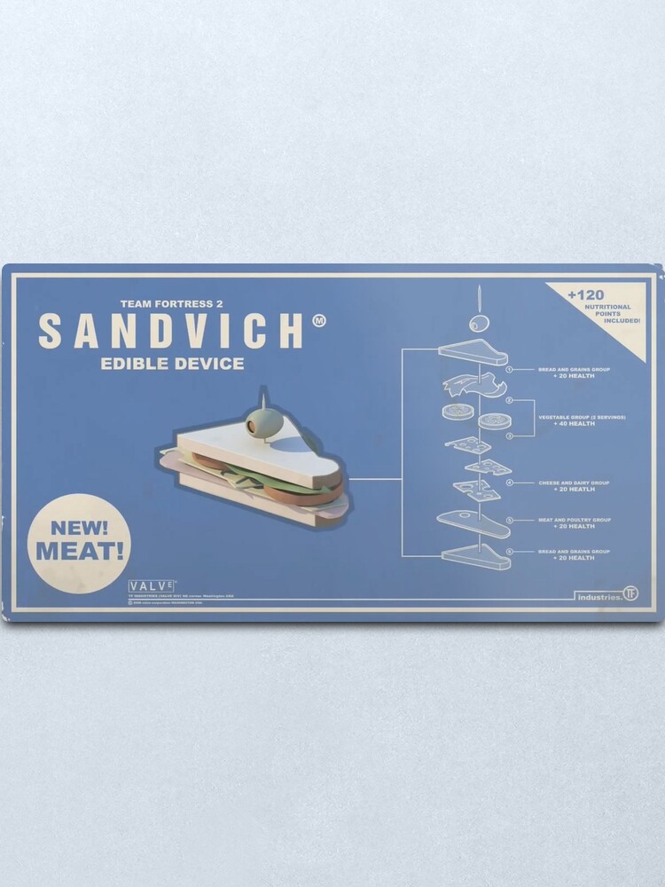 Team Fortress 2 Sandvich Poster Metallbild Von Nern9 Redbubble