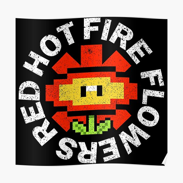 Red Hot Fire Flowers Poster