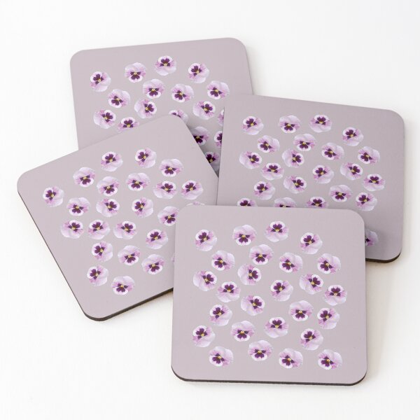 Item preview, Pink and Purple Pansy on Pale Pinkish Grey designed and sold by STHogan.