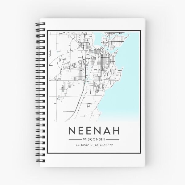 Item preview, Neenah Wisconsin City Map Black and White designed and sold by SkyeAndOxford.