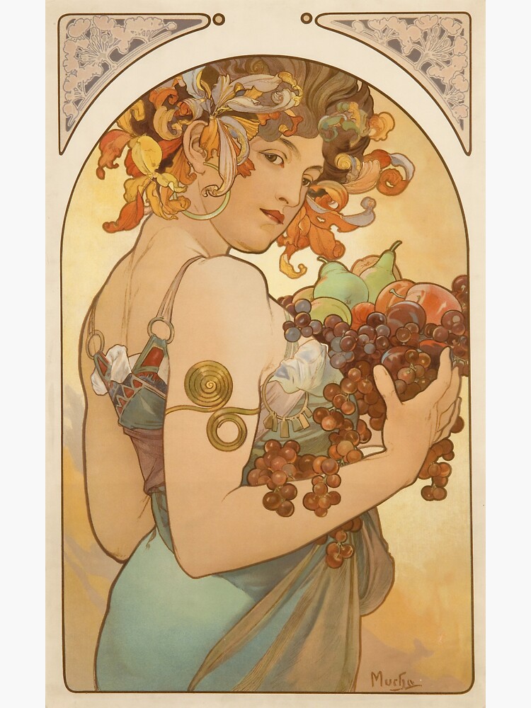 'Fruit' by Alphonse Mucha (Reproduction) by RozAbellera