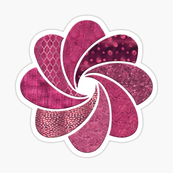 Item preview, Multi-Armed Spiral Flower in Contrasting Pink Foil Patterns designed and sold by squishyrainbow.