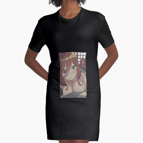 5-toubun no Hanayome Miku Nakano Full Color T-Shirt Black Tee BT0093