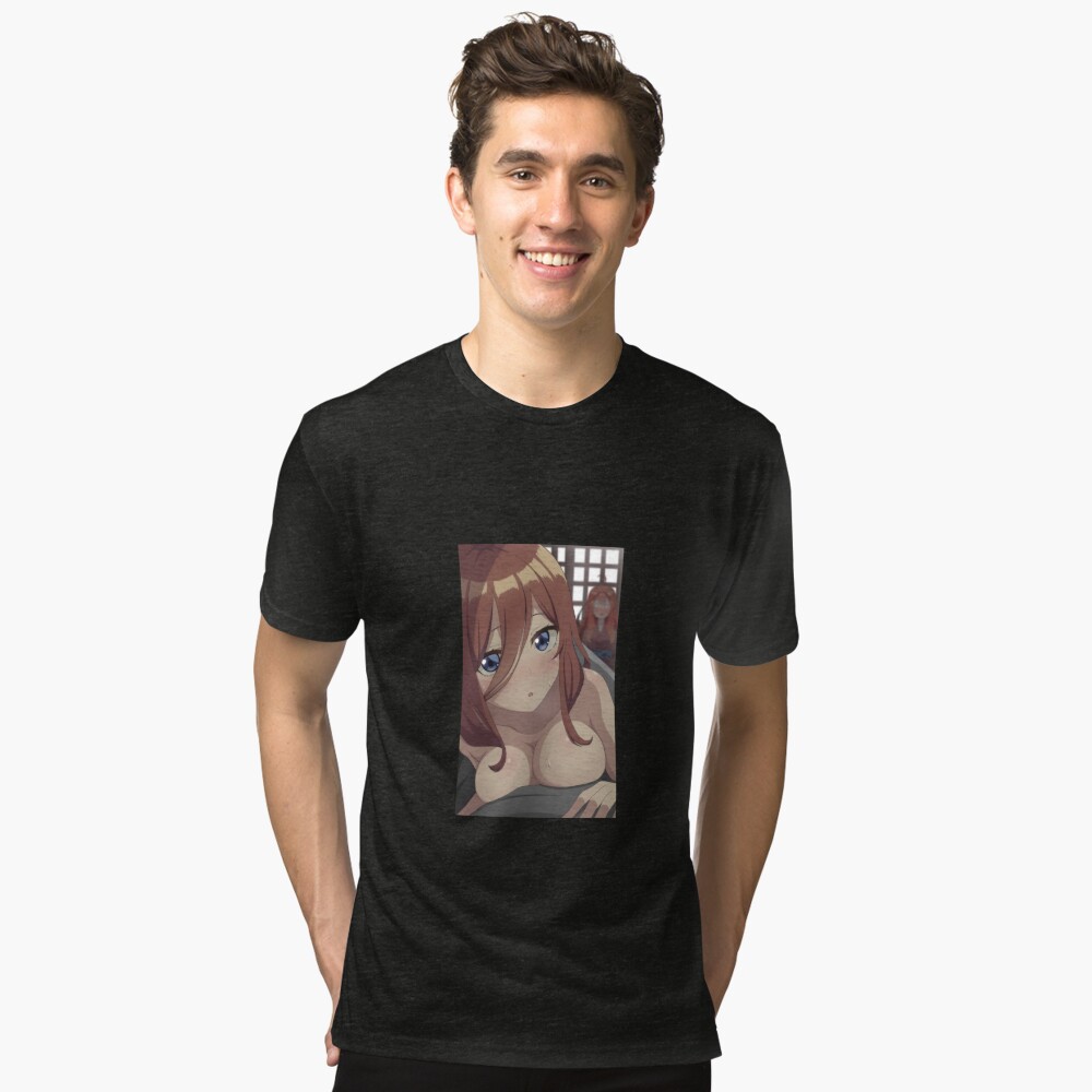 5-toubun no Hanayome Miku Nakano Full Color T-Shirt Black Tee BT0093