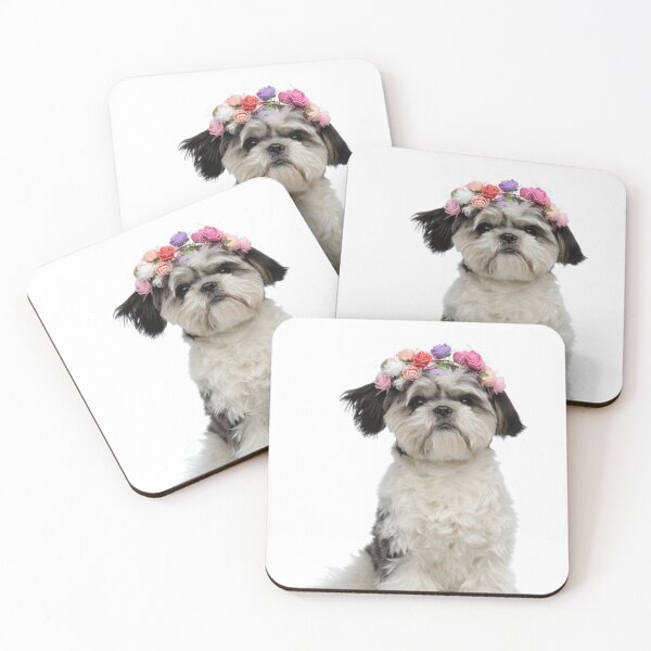 Artikelvorschau, Netter Shih Tzu Welpe, der Blumenstirnband trägt entworfen und verkauft von cgroenewald.