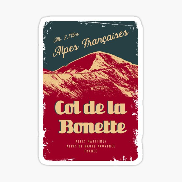 Col de Bonette Route des Grandes Alpes T-Shirt Sticker Design Sticker