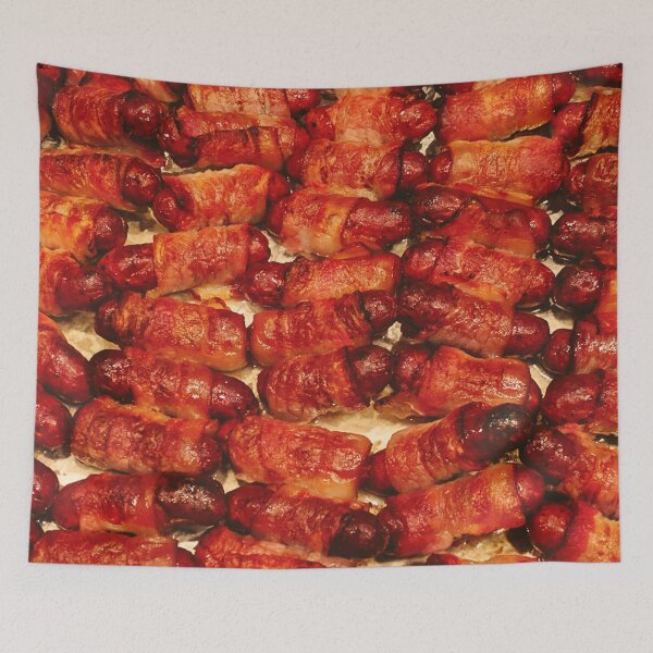 Item preview, Food Bacon Wrapped Sausages Fruit Kitchen Decor designed and sold by Wizardofpizza.