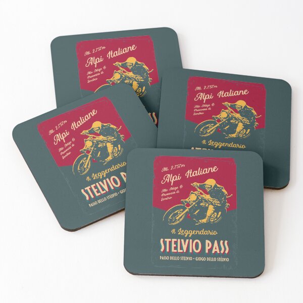 Item preview, Stelvio Pass Retro Motorcycle T-Shirt + Sticker designed and sold by ROADTROOPER.