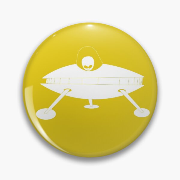 Item preview, Landing Ufo White on Yellow designed and sold by PK-inK.