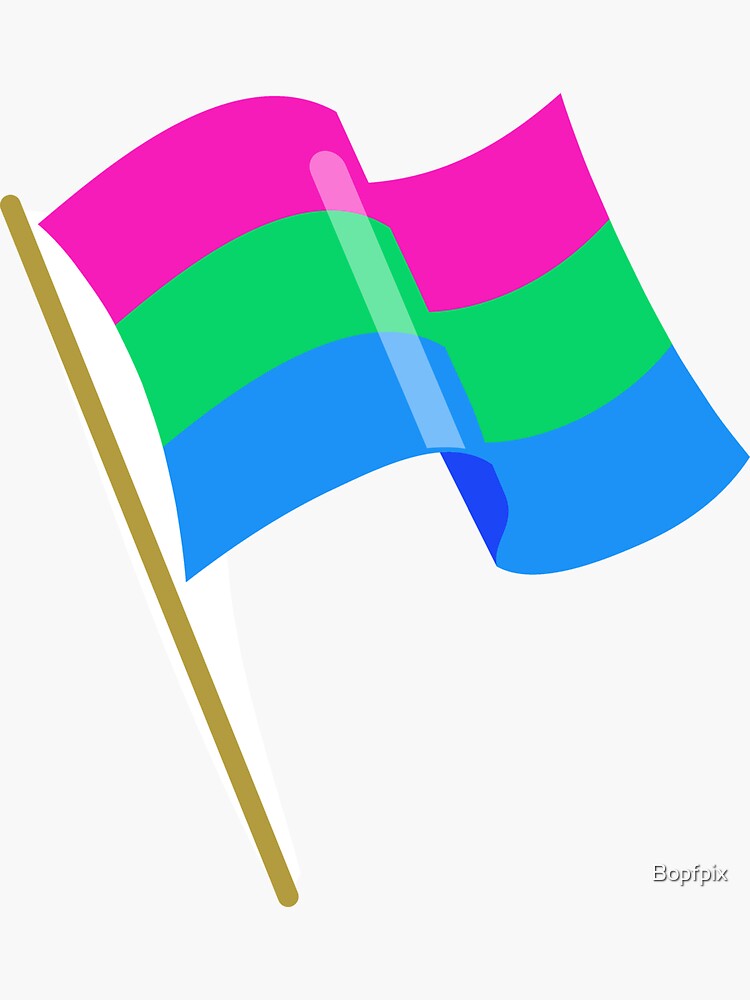 Polysexual Flag Waving Polysexual Pride Flag Poly Sticker By Bopfpix Redbubble