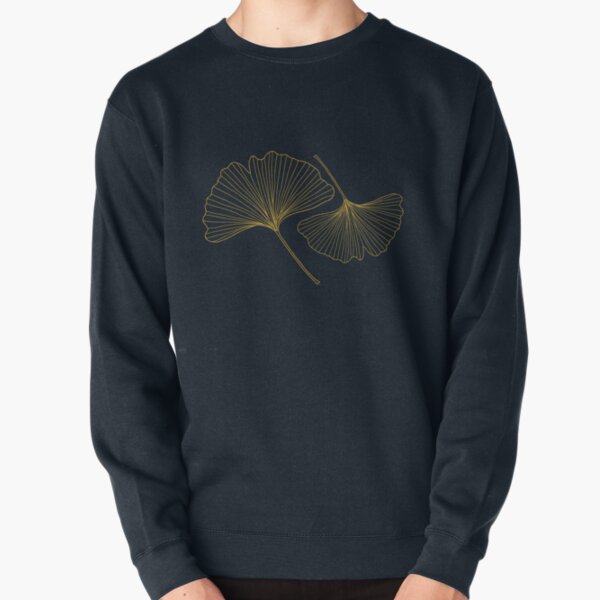 Item preview, Navy Blue and Gold Ginkgo Leaves Art Deco Pattern designed and sold by Valentina Kolar.