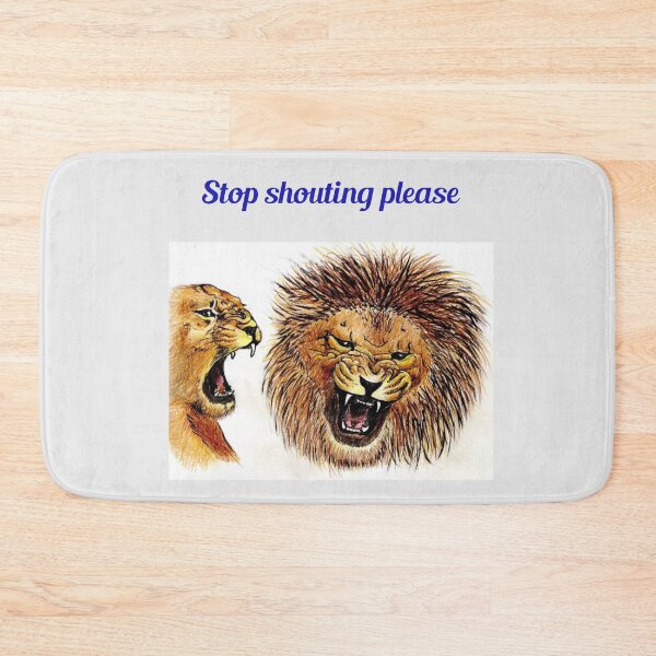Item preview, "Please stop shouting"  blue text designed and sold by skoumpourdides.