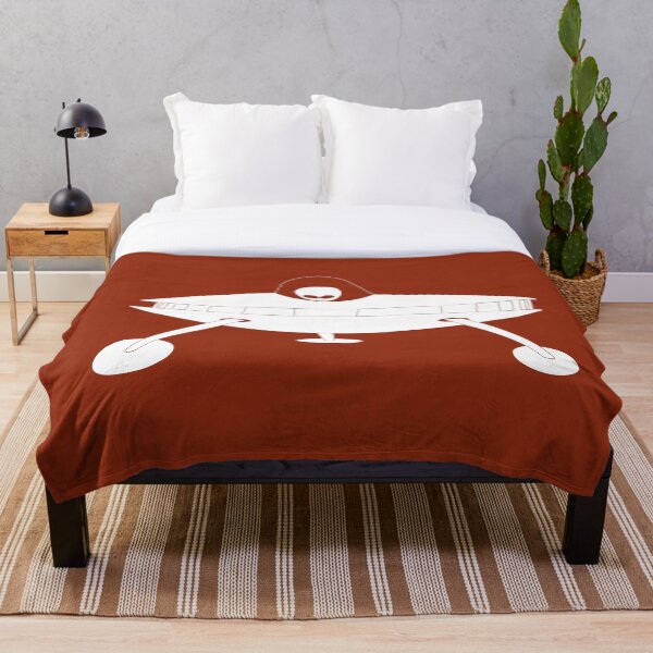 Item preview, Landing Ufo White on Red designed and sold by PK-inK.