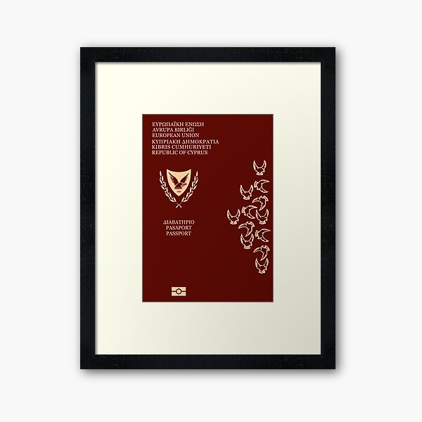 Cyprus passport Framed Art Print