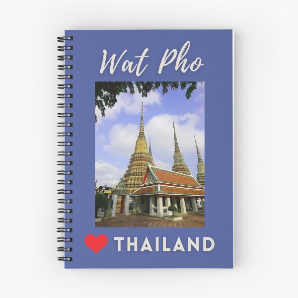 Item preview, Temple of Wat Pho in Bangkok Thailand with blue sky and love heart designed and sold by NymphWareroom.