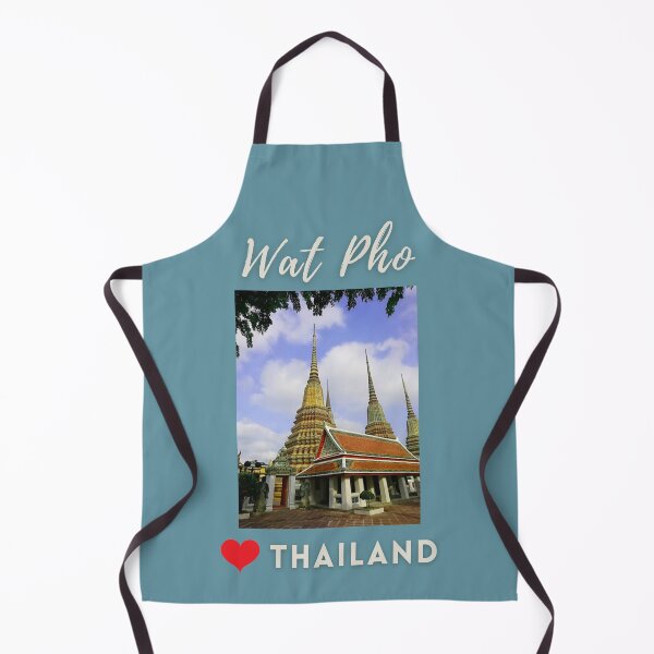 Item preview, Temple of Wat Pho in Bangkok Thailand with blue sky and love heart designed and sold by NymphWareroom.