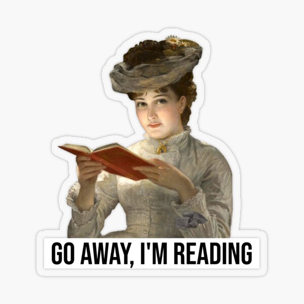 Go away, I&#39;m reading lady Transparent Sticker