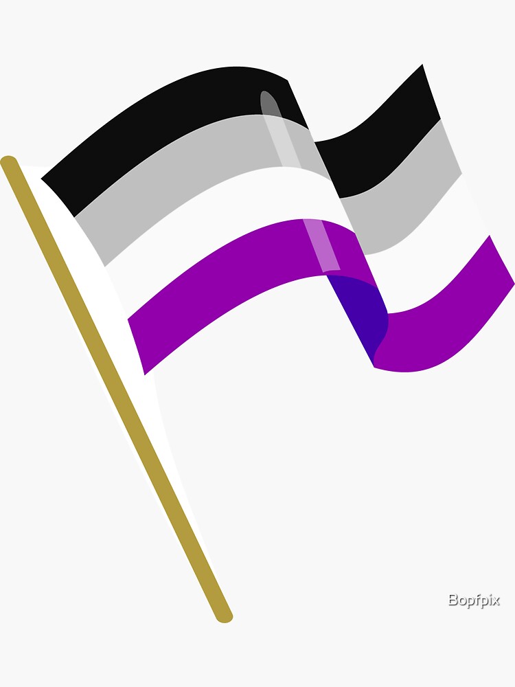 Asexual Pride Flag Waving Asexual Ace Sticker For Sale By Bopfpix Redbubble 