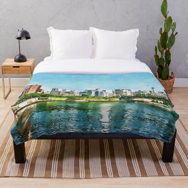 Item preview, art watercolor of japan city background designed and sold by pamanz9.