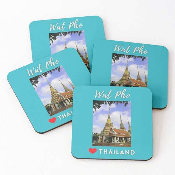 Item preview, Temple of Wat Pho in Bangkok Thailand with blue sky and love heart designed and sold by NymphWareroom.