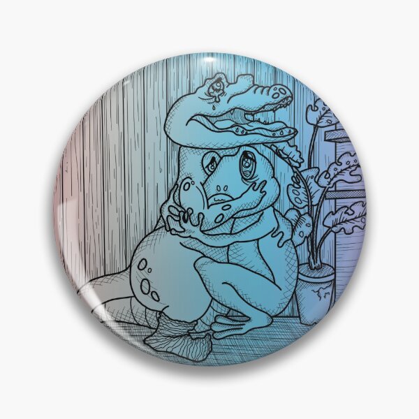 Item preview, Emotional Croc & Frog Illustration (iridescent version) designed and sold by Rika-Designs.